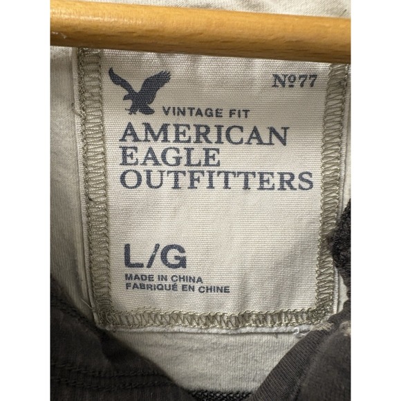 American Eagle Outfitters Vintage Fit Henley Sweatshirt Gray Men's Large - Picture 6 of 9